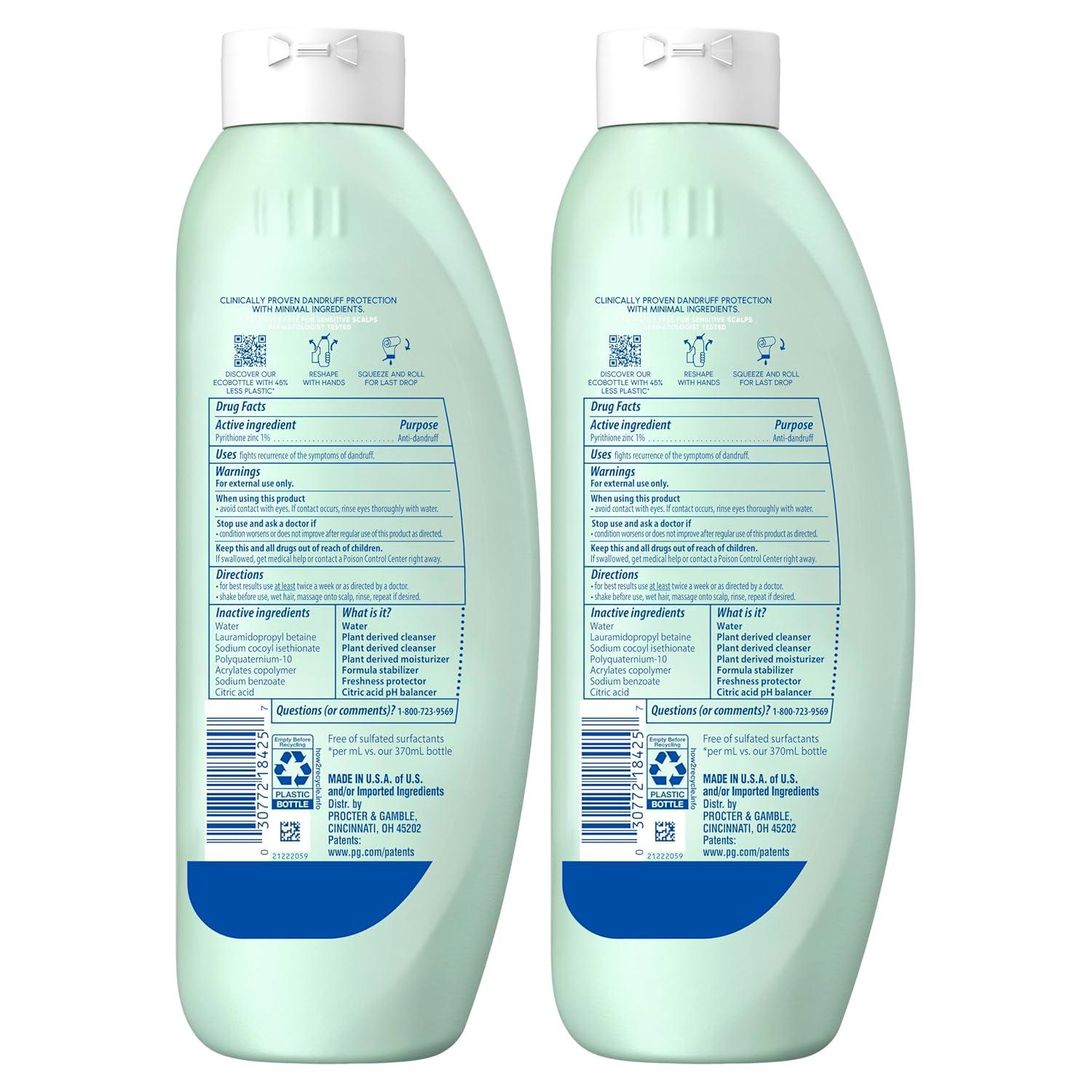 image:imageHead amp Shoulders AntiDandruff Shampoo and Conditioner BARE Pure Clean 2in1 Twin Pack 1 Pyrithione Zinc Scalp Care SulfateFree SiliconeFree 135 fl oz EachFragranceFree