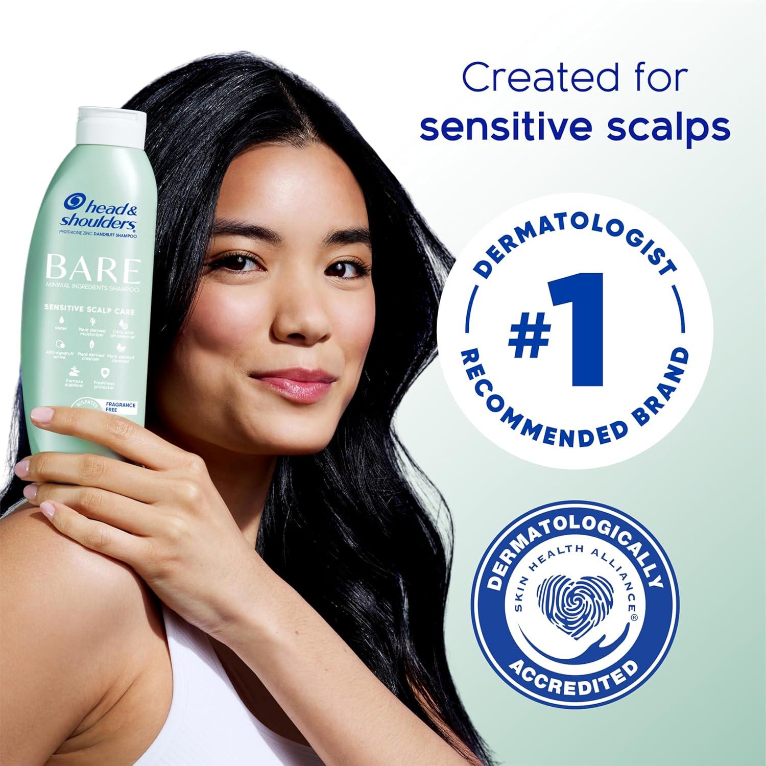image:imageHead amp Shoulders AntiDandruff Shampoo and Conditioner BARE Pure Clean 2in1 Twin Pack 1 Pyrithione Zinc Scalp Care SulfateFree SiliconeFree 135 fl oz EachFragranceFree