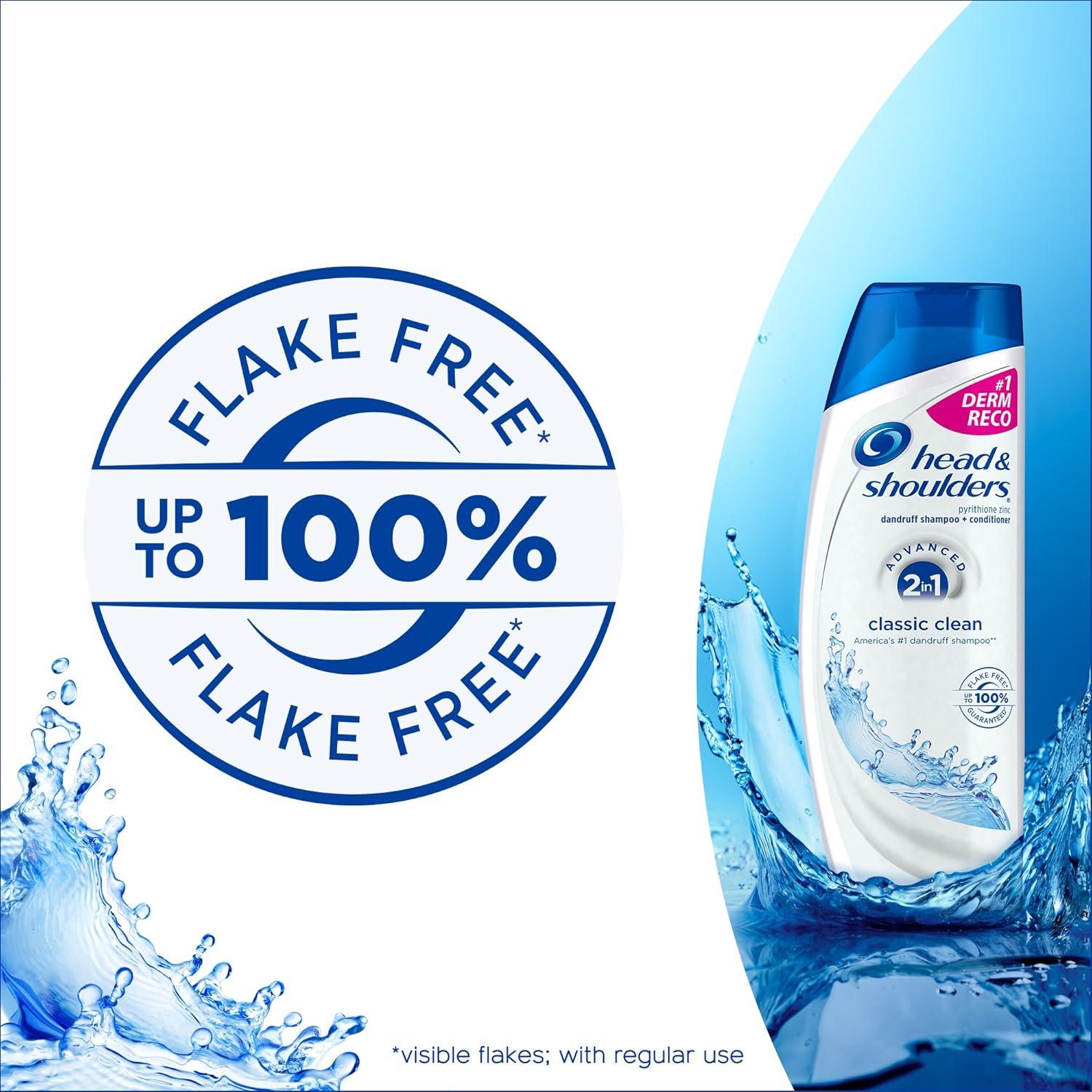image:imageHead amp Shoulders AntiDandruff Shampoo and Conditioner Classic Clean 2in1 1 Pyrithione Zinc Flake Control Deep Clean Scalp Care Fresh Scent 845 fl oz845 Fl Oz Pack of 2