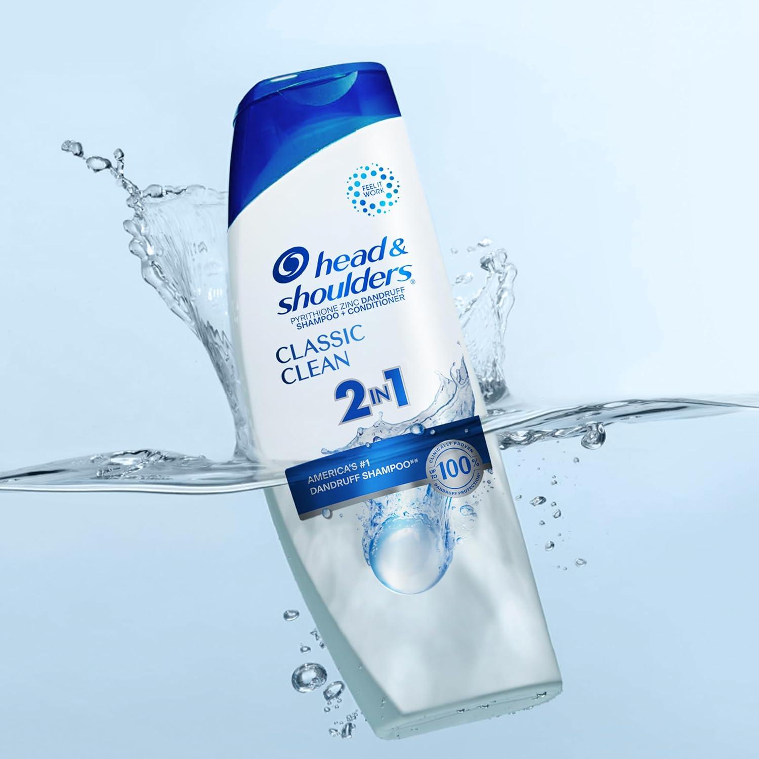 image:imageHead amp Shoulders AntiDandruff Shampoo and Conditioner Classic Clean 2in1 1 Pyrithione Zinc Flake Control Deep Clean Scalp Care Fresh Scent 845 fl oz845 Fl Oz Pack of 1