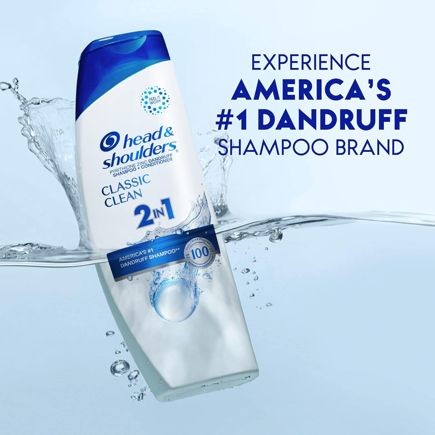 image:imageHead amp Shoulders AntiDandruff Shampoo and Conditioner Classic Clean 2in1 1 Pyrithione Zinc Flake Control Deep Clean Scalp Care Fresh Scent 845 fl oz845 Fl Oz Pack of 1