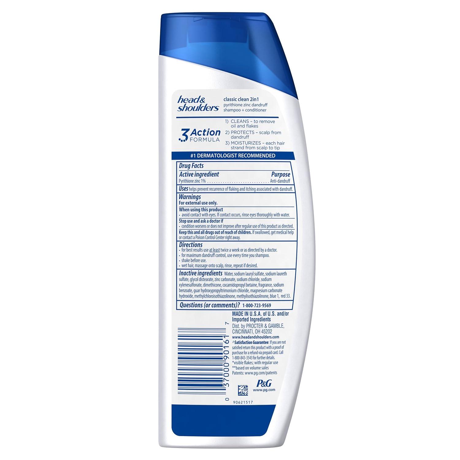 image:imageHead amp Shoulders AntiDandruff Shampoo and Conditioner Classic Clean 2in1 1 Pyrithione Zinc Flake Control Deep Clean Scalp Care Fresh Scent 845 fl oz845 Fl Oz Pack of 2