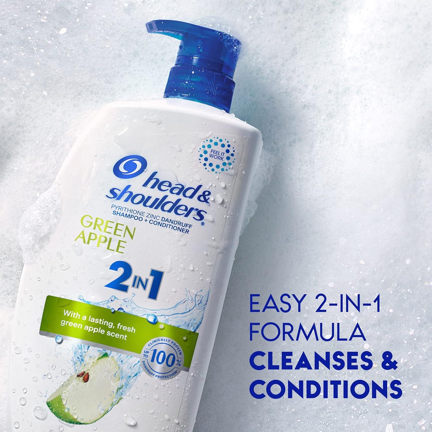 image:imageHead amp Shoulders AntiDandruff Shampoo and Conditioner Full and Thick 2in1 Twin Pack 1 Pyrithione Zinc Cleans to Restore Fullness to Thinning Hair 321 fl oz EachGreen Apple
