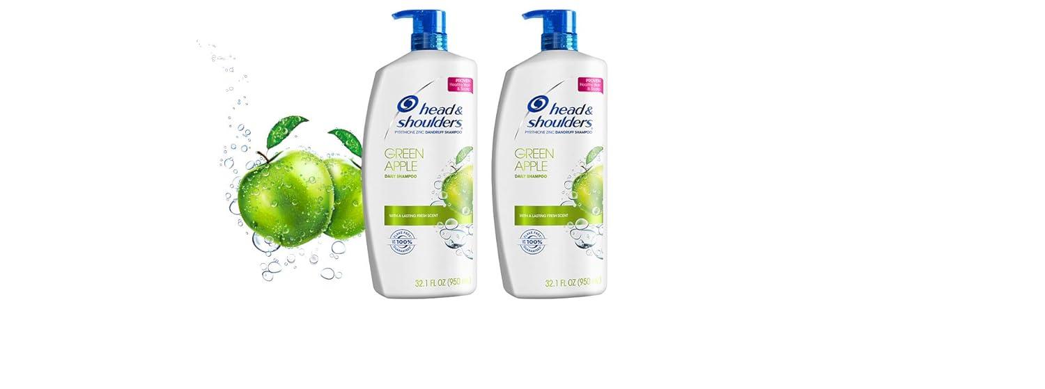 image:imageHead amp Shoulders AntiDandruff Shampoo with 1 Pyrithione Zinc Clinically Proven amp Scalp Care Treatment Fresh Green Apple Scent 321 Fl Oz Each 2 PackGreen Apple