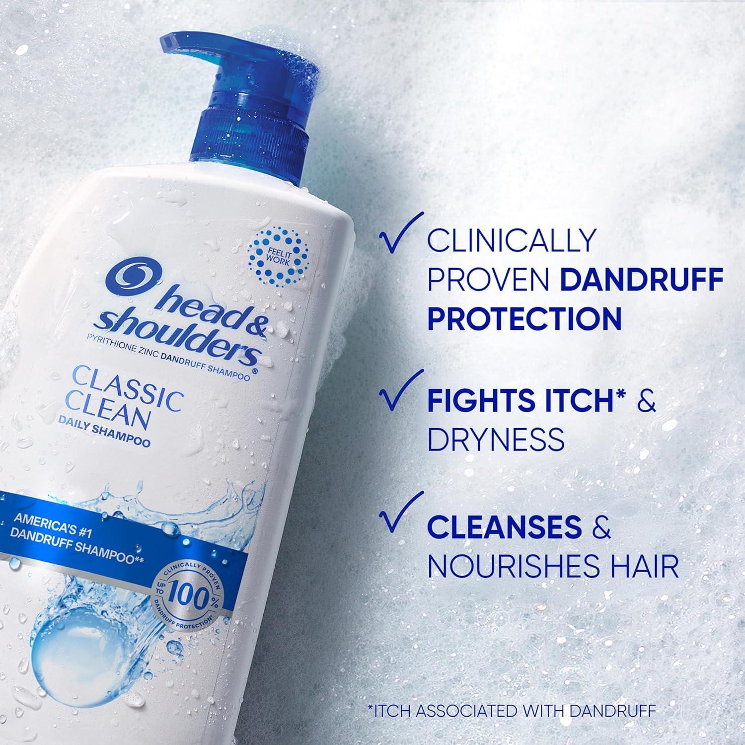 image:imageHead amp Shoulders AntiDandruff Shampoo with 1 Pyrithione Zinc Clinically Proven amp Scalp Care Treatment Fresh Green Apple Scent 321 Fl Oz Each 2 PackClassic Clean