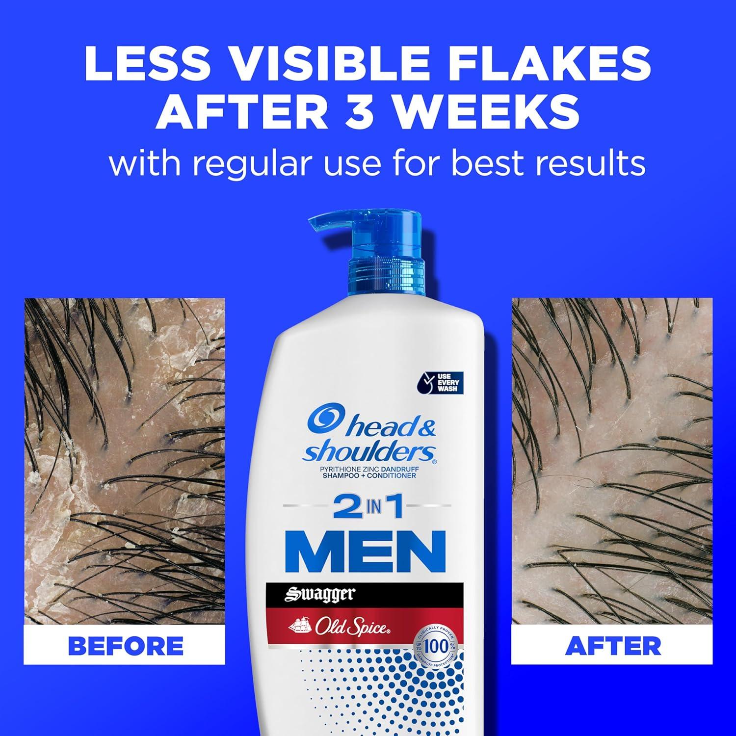 image:imageHead amp Shoulders Mens AntiDandruff Shampoo and Conditioner with 1 Pyrithione Zinc Old Spice Pure Sport Mens 2in1 Twin Pack Shampoo for Men 314 fl oz EachOld Spice Swagger