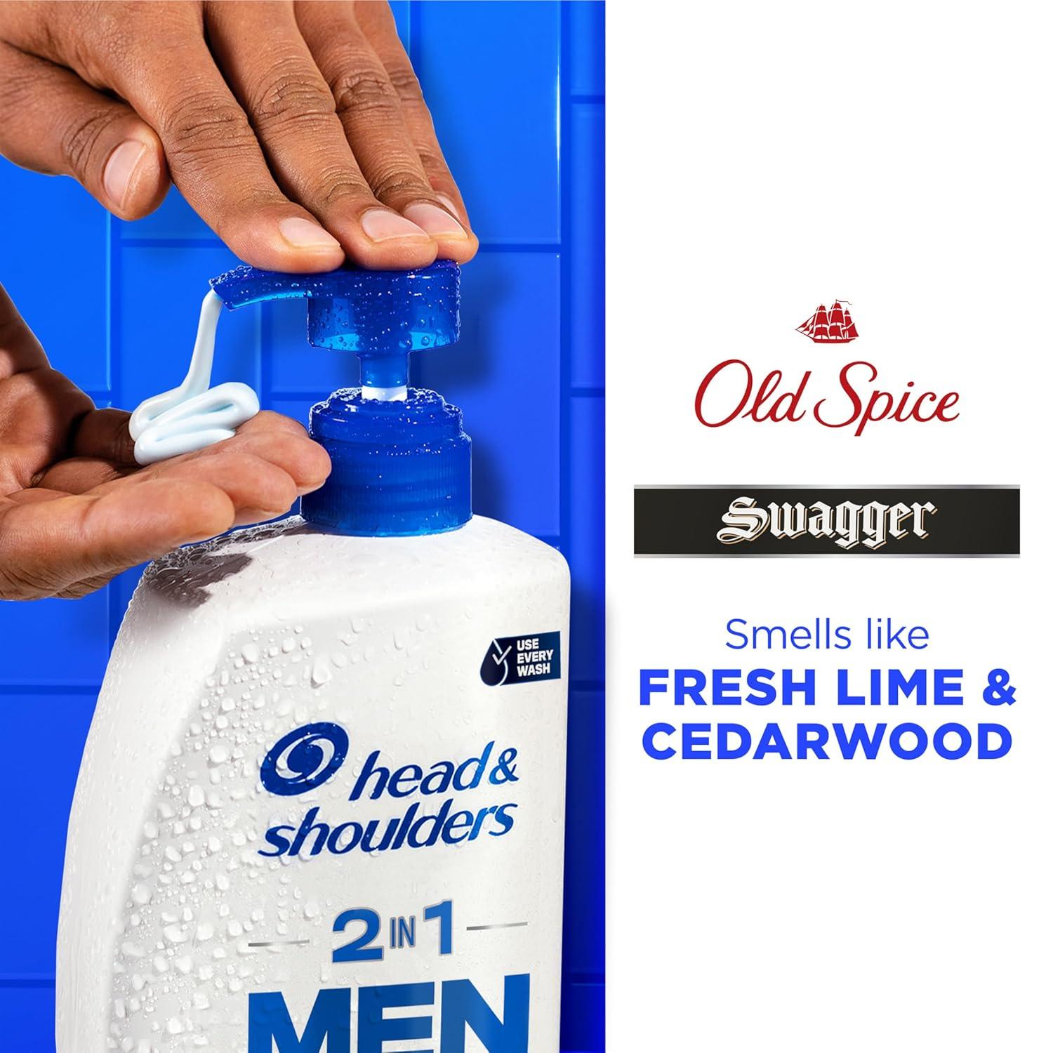 image:imageHead amp Shoulders Mens AntiDandruff Shampoo and Conditioner with 1 Pyrithione Zinc Old Spice Pure Sport Mens 2in1 Twin Pack Shampoo for Men 314 fl oz EachOld Spice Swagger