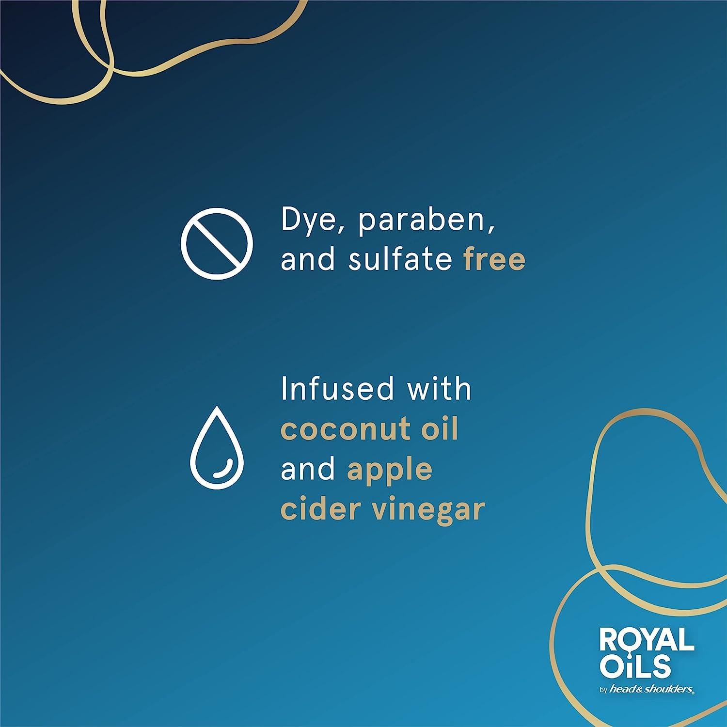 image:imageHead amp Shoulders Royal Oils Shampoo and Conditioner Set 1 Pyrithione Zinc Scalp Care amp Hydration Moisture Renewal Conditioner AntiDandruff Shampoo 128 fl oz EachCoconut Oil Apple Cider Vinegar