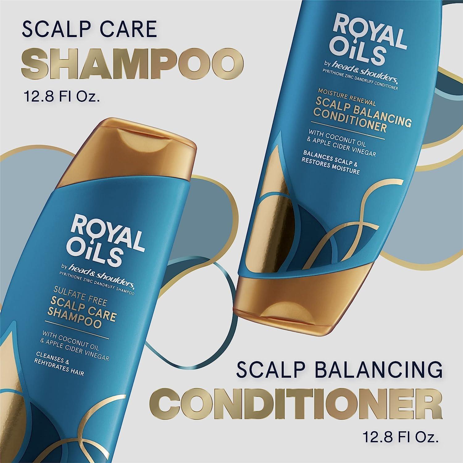 image:imageHead amp Shoulders Royal Oils Shampoo and Conditioner Set 1 Pyrithione Zinc Scalp Care amp Hydration Moisture Renewal Conditioner AntiDandruff Shampoo 128 fl oz EachCoconut Oil Apple Cider Vinegar