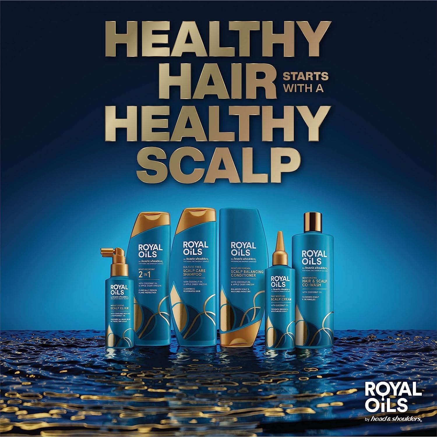 image:imageHead amp Shoulders Royal Oils Shampoo and Conditioner Set 1 Pyrithione Zinc Scalp Care amp Hydration Moisture Renewal Conditioner AntiDandruff Shampoo 128 fl oz EachCoconut Oil Apple Cider Vinegar