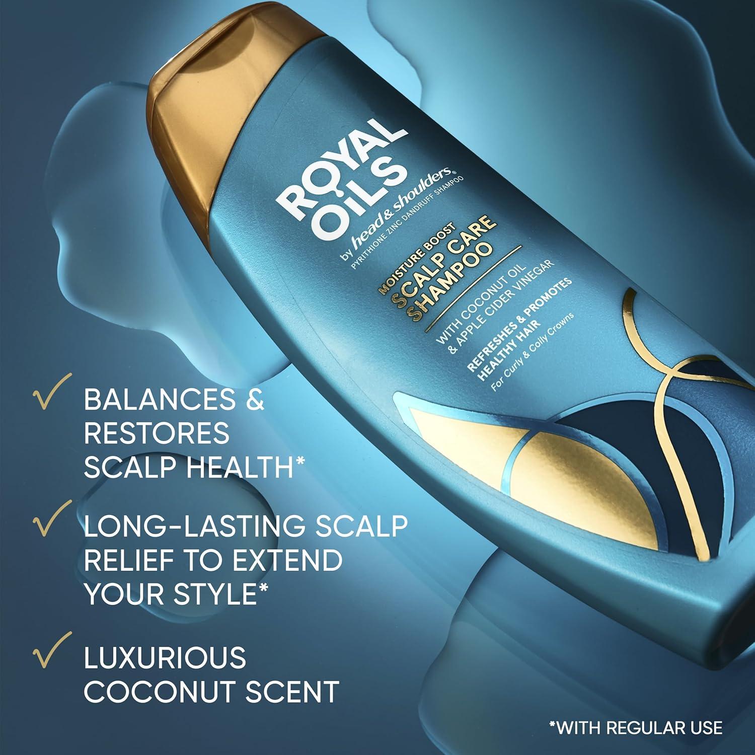 image:imageHead amp Shoulders Royal Oils Shampoo and Conditioner Set 1 Pyrithione Zinc Scalp Care amp Hydration Moisture Renewal Conditioner AntiDandruff Shampoo 128 fl oz EachCoconut Oil Apple Cider Vinegar