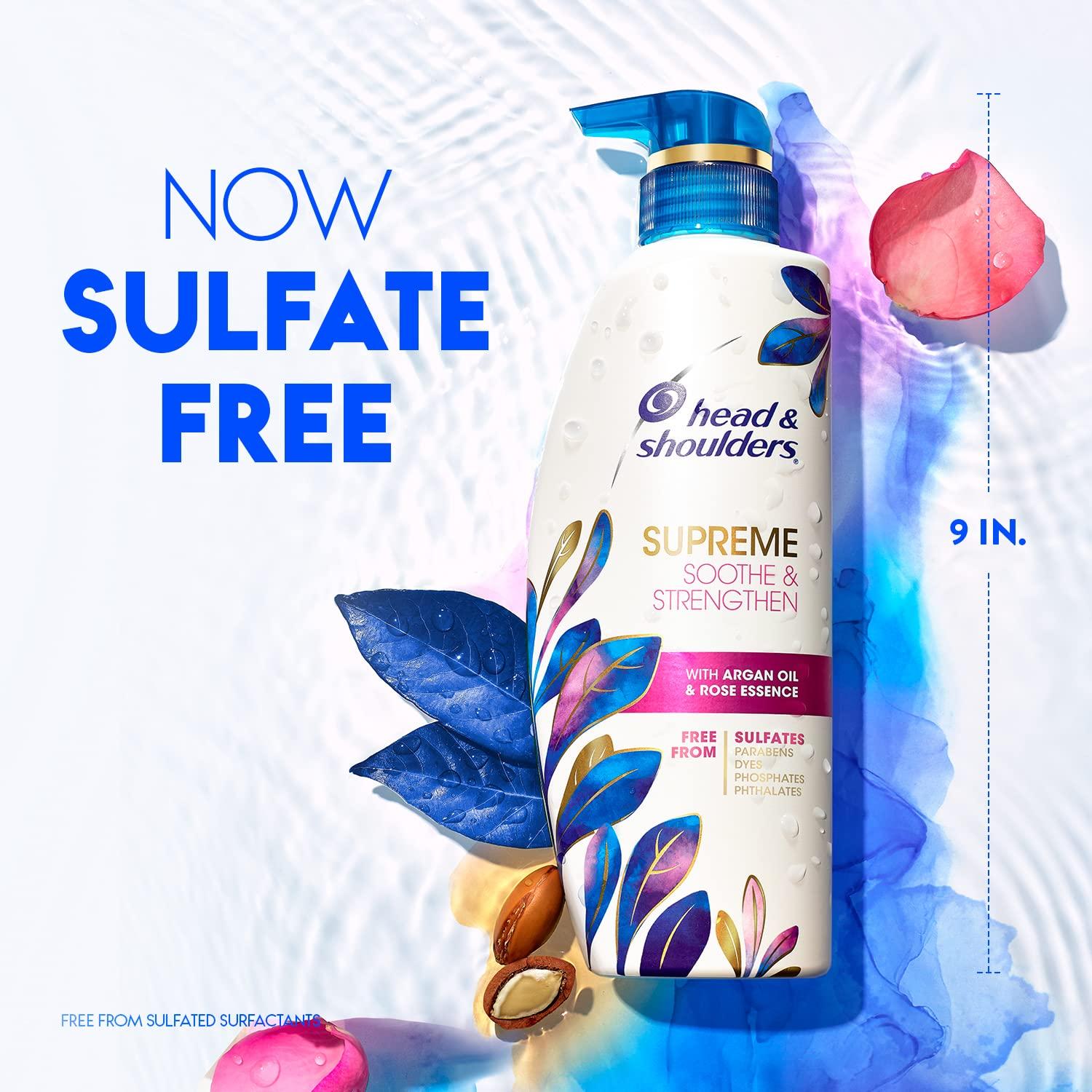 image:imageHead amp Shoulders Supreme AntiDandruff Shampoo with Argan Oil and Rose Essence 1 Pyrithione Zinc SulfateFree Deep Moisturization and Itch Control 282 fl ozShampoo