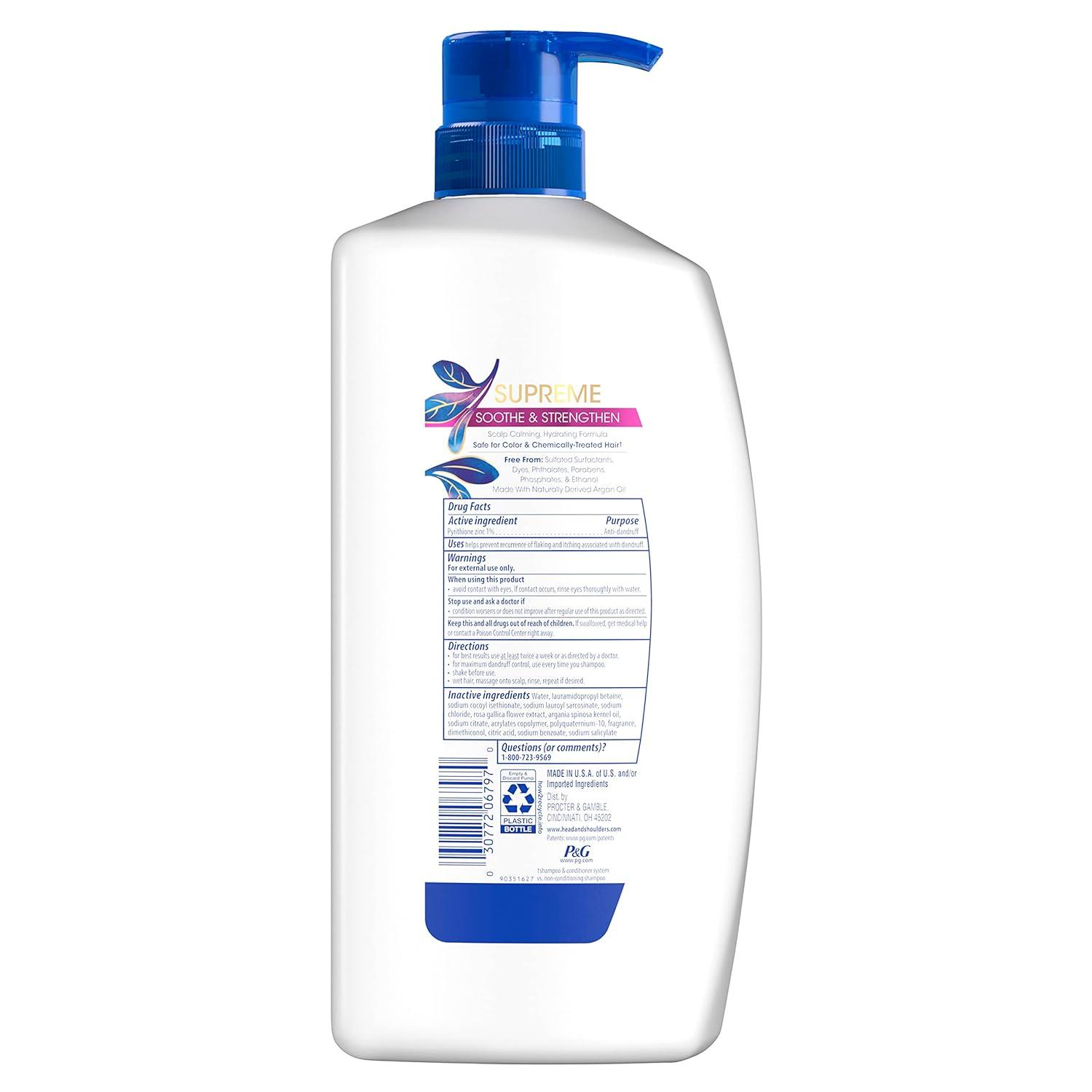 image:imageHead amp Shoulders Supreme AntiDandruff Shampoo with Argan Oil and Rose Essence 1 Pyrithione Zinc SulfateFree Deep Moisturization and Itch Control 282 fl ozShampoo
