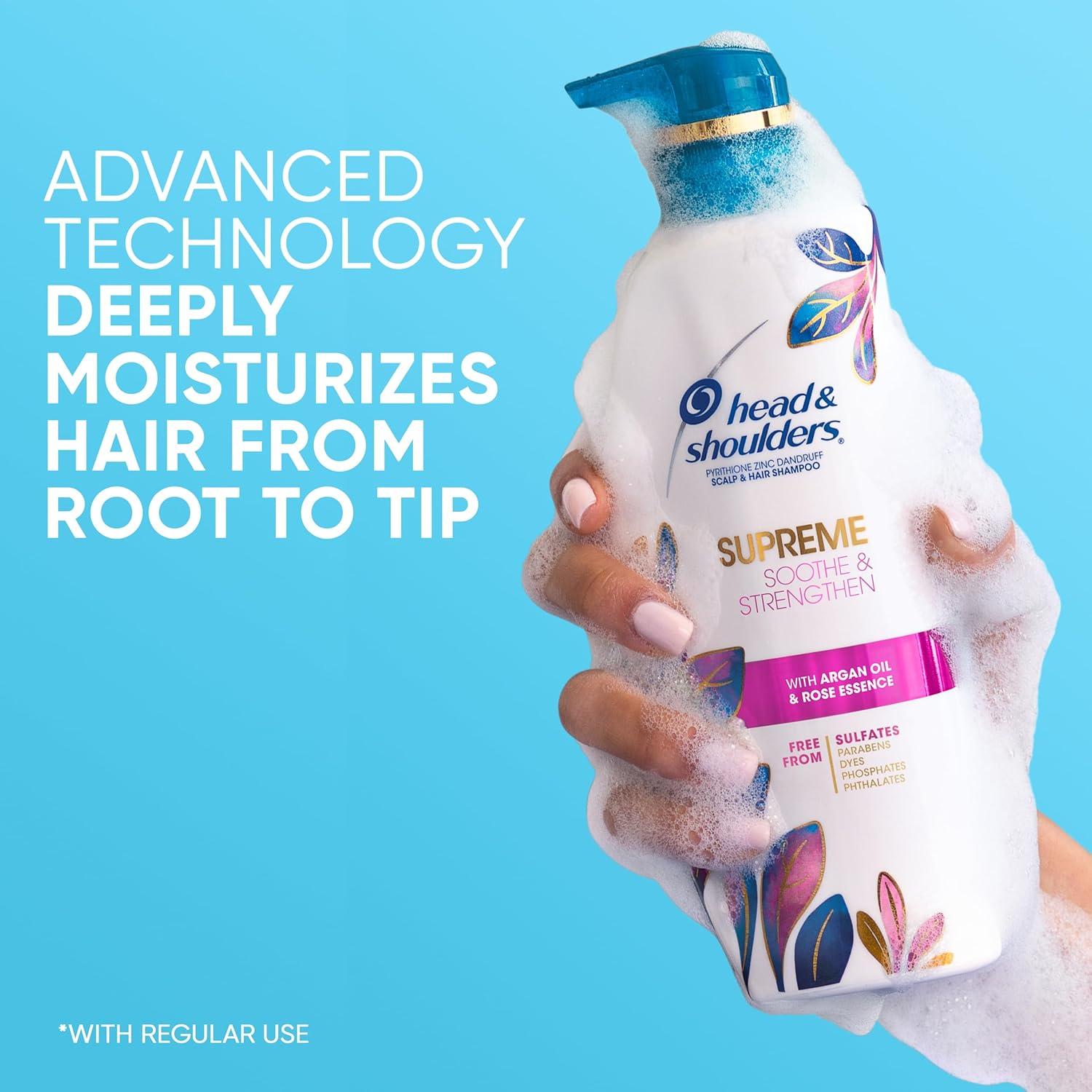 image:imageHead amp Shoulders Supreme AntiDandruff Shampoo with Argan Oil and Rose Essence 1 Pyrithione Zinc SulfateFree Deep Moisturization and Itch Control 282 fl ozShampoo
