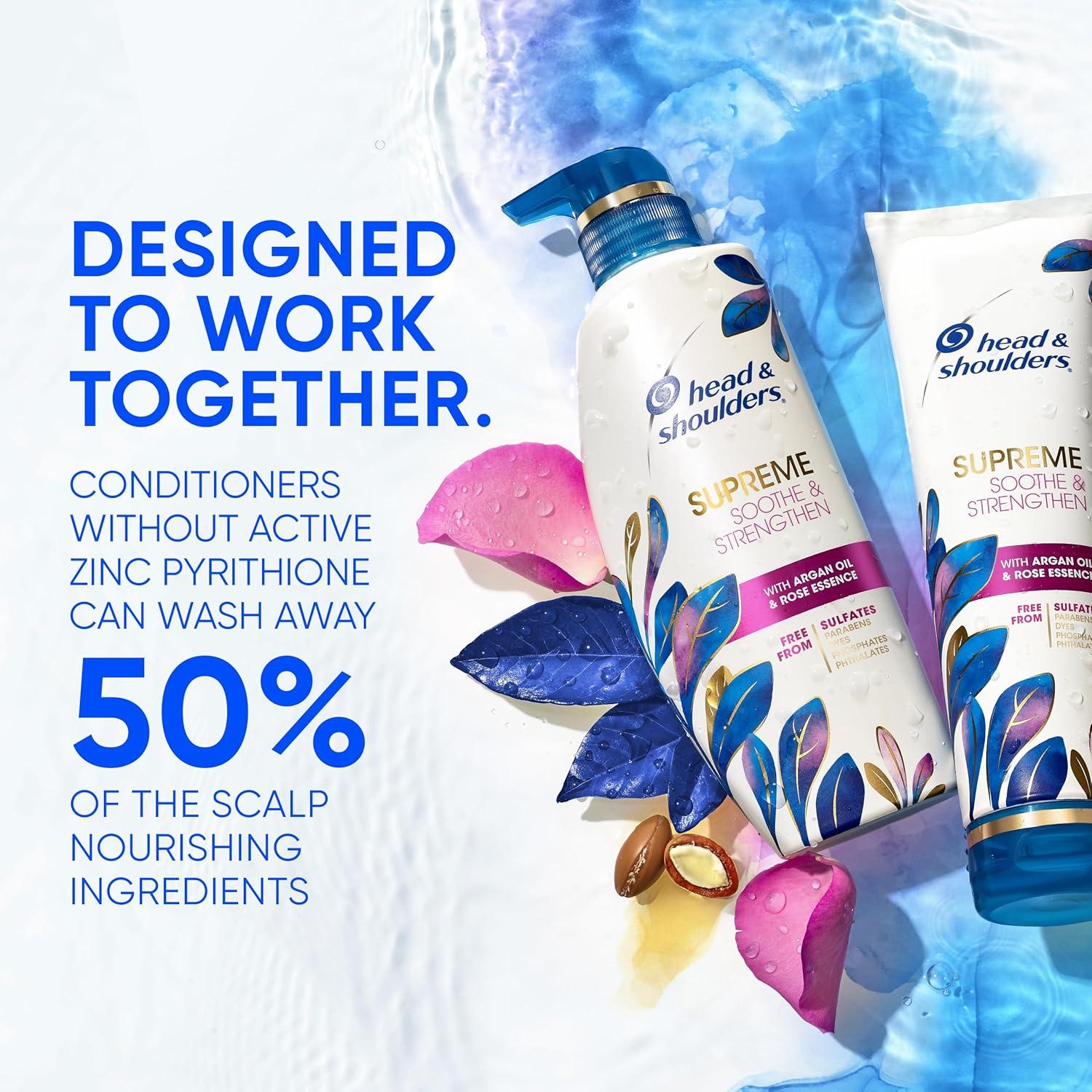 image:imageHead amp Shoulders Supreme AntiDandruff Shampoo with Argan Oil and Rose Essence 1 Pyrithione Zinc SulfateFree Deep Moisturization and Itch Control 282 fl ozShampoo