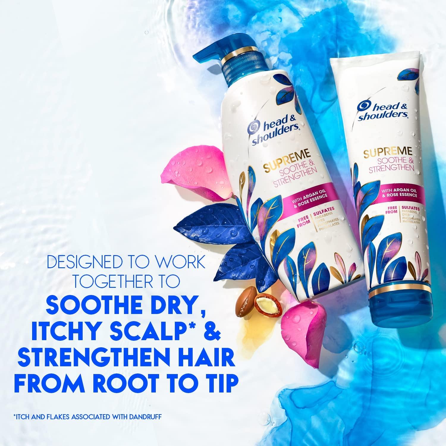 image:imageHead amp Shoulders Supreme AntiDandruff Shampoo with Argan Oil and Rose Essence 1 Pyrithione Zinc SulfateFree Deep Moisturization and Itch Control 282 fl ozConditioner