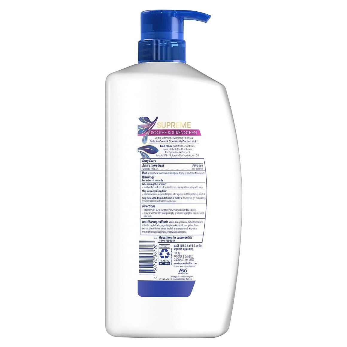 image:imageHead amp Shoulders Supreme AntiDandruff Shampoo with Argan Oil and Rose Essence 1 Pyrithione Zinc SulfateFree Deep Moisturization and Itch Control 282 fl ozConditioner