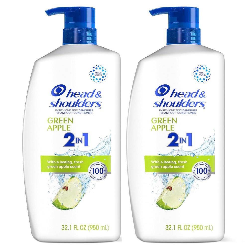 image:imageHead amp Shoulders AntiDandruff Shampoo and Conditioner Full and Thick 2in1 Twin Pack 1 Pyrithione Zinc Cleans to Restore Fullness to Thinning Hair 321 fl oz EachGreen Apple