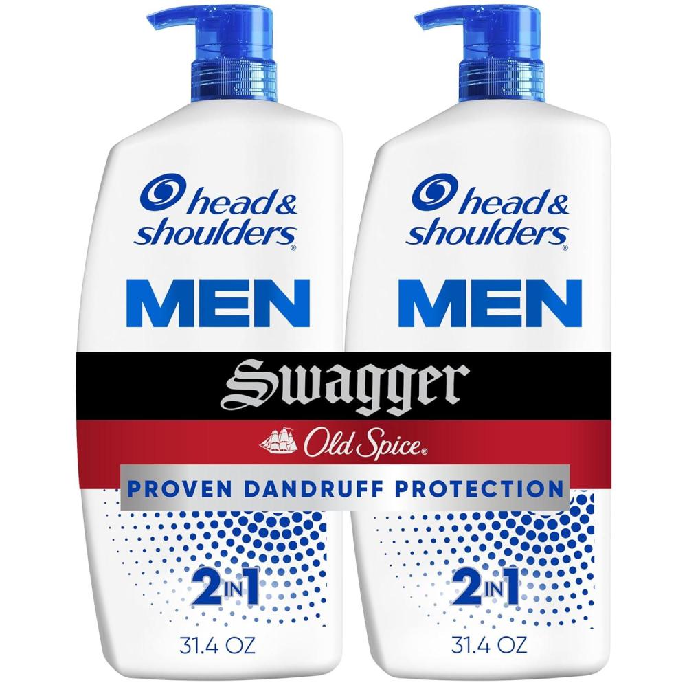 image:imageHead amp Shoulders Mens AntiDandruff Shampoo and Conditioner with 1 Pyrithione Zinc Old Spice Pure Sport Mens 2in1 Twin Pack Shampoo for Men 314 fl oz EachOld Spice Swagger