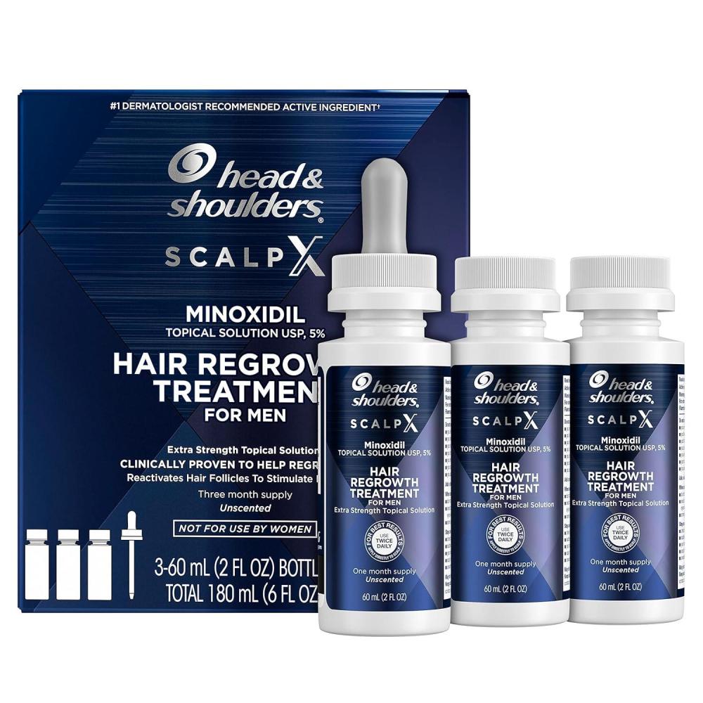 image:imageHead amp Shoulders Scalp X 2 Minoxidil for Women Hair Regrowth Treatment for Thinning Hair and Hair Loss Topical Solution 3 Month Supply 2 Fl Oz Each Pack of 3Men