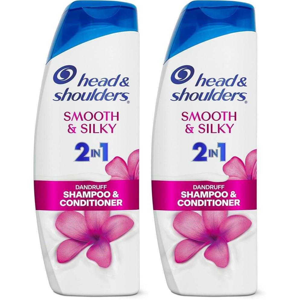 image:imageHead and Shoulders 2 in 1 Dandruff Shampoo and Conditioner AntiDandruff Treatment Smooth and Silky for Daily Use Paraben Free 125 oz237 Fl Oz Pack of 2