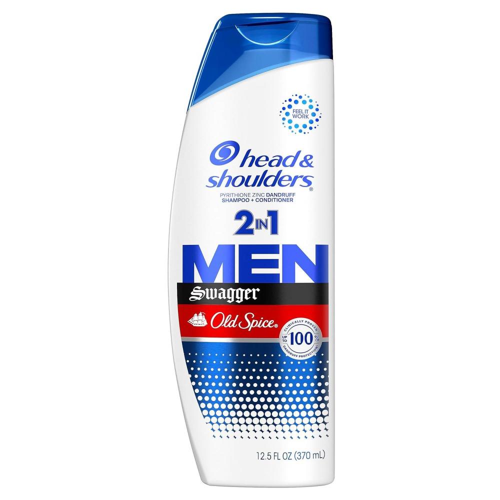 image:imageHead and Shoulders Mens 2 in 1 Dandruff Shampoo and Conditioner AntiDandruff Treatment Old Spice Swagger for Daily Use Paraben Free 125 oz