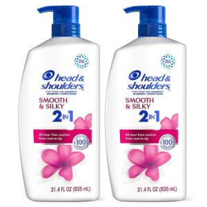 Head & Shoulders Anti-Dandruff Shampoo and Conditioner, Full and Thick 2-in-1 Twin Pack, 1% Pyrithione Zinc, Cleans to Restore Fullness to Thinning Hair, 32.1 fl oz Each(Fruity Floral)