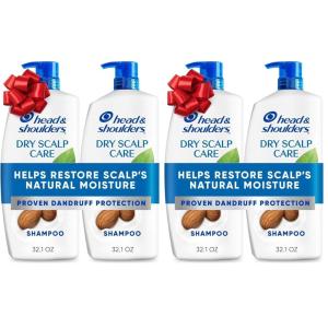 Head & Shoulders Anti-Dandruff Shampoo with 1% Pyrithione Zinc, Clinically Proven & Scalp Care Treatment, Fresh Green Apple Scent, 32.1 Fl Oz Each, 2 Pack(Almond Oil  Tea Tree Oil  Lemon Extract  and Peppermint)