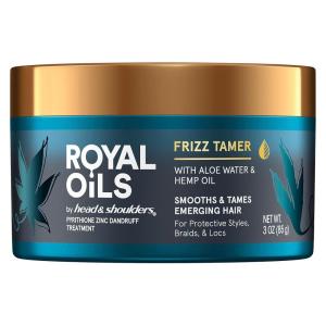 Head & Shoulders Royal Oils Frizz Tamer For Edge Control with Aloe Water and Hemp Oil, Curly Hair products, Natural, 3.0 Fl Oz(3 Fl Oz (Pack of 1))
