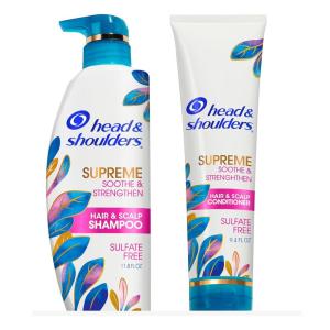 Head & Shoulders Supreme Anti-Dandruff Shampoo with Argan Oil and Rose Essence, 1% Pyrithione Zinc, Sulfate-Free, Deep Moisturization and Itch Control, 28.2 fl oz(Shampoo and Conditioner Set)