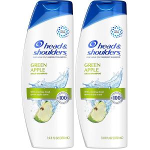 Head and Shoulders Dandruff Shampoo, Anti-Dandruff Treatment, Green Apple for Daily Use, Paraben Free, 12.5 oz(12.5 Fl Oz (Pack of 2))